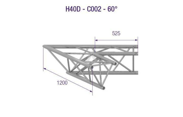 H40D-C002-TRIANGLE 40 2-WAY CORNER 60°
