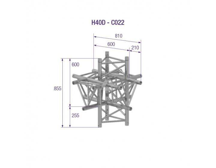 H40D-C022-TRIANGLE 40 6-WAY CORNER