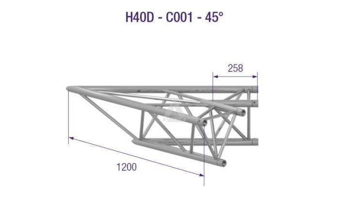 H40D-C001-TRIANGLE 40 2-WAY CORNER 45°