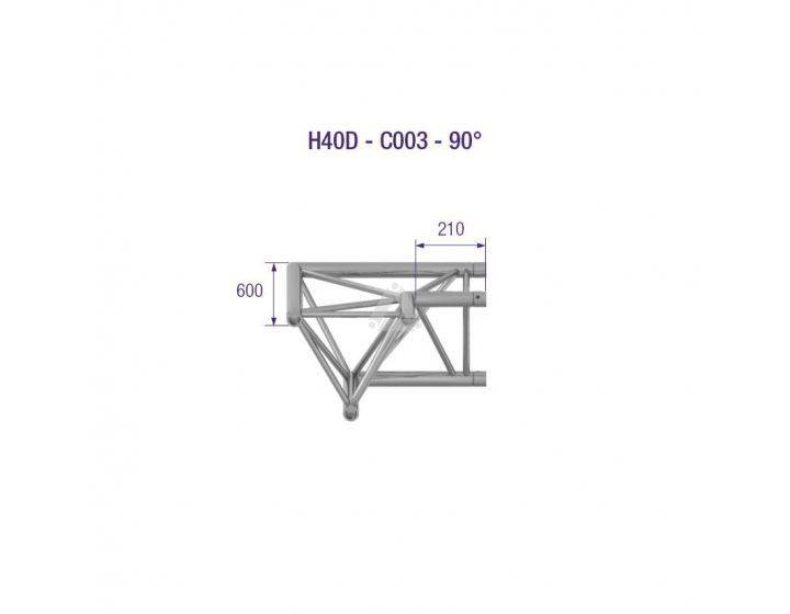 H40D-C003-TRIANGLE 40 2-WAY CORNER 90°