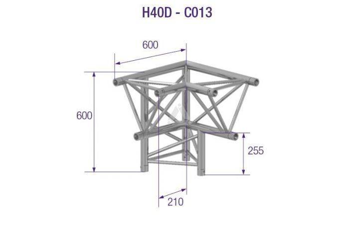 H40D-C013-TRIANGLE 40 3-WAY CORNER L. AD