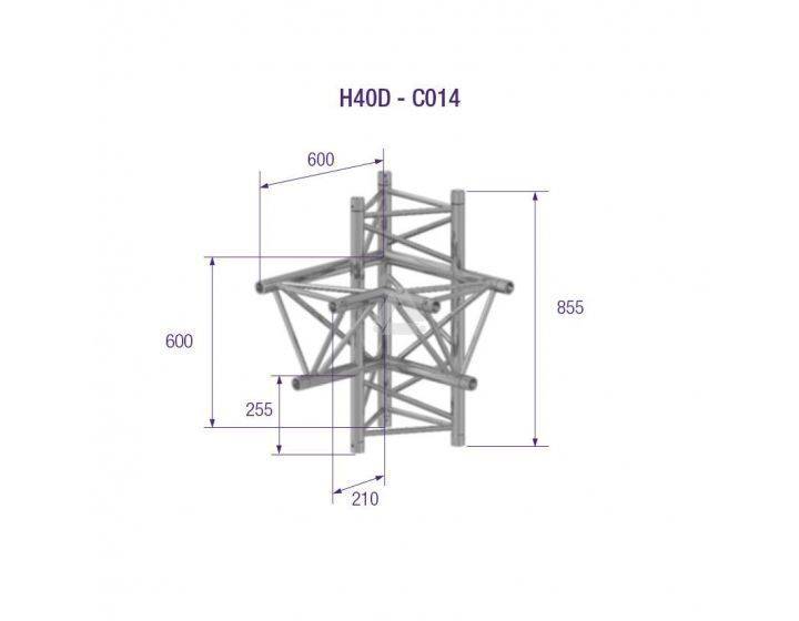 H40D-C014-TRIANGLE 40 4-WAY CORNER R. AD