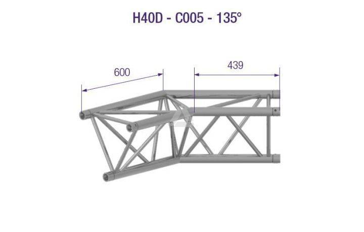 H40D-C005-TRIANGLE 40 2-WAY CORNER 135°